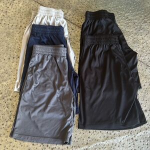 Set of Boys Athletic Shorts in Black, Navy, and Gray
